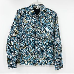 LAURA ASHLEY Blazer Mosaic Blue Long Sleeve Jacket